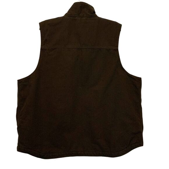 Carhartt Brown Vest Washed Duck Sherpa Lined Mock Neck Mens Large - Picture 6 of 11